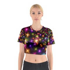 Star Colorful Christmas Abstract Cotton Crop Top