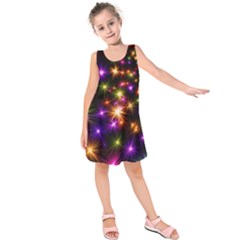 Star Colorful Christmas Abstract Kids  Sleeveless Dress