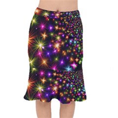 Star Colorful Christmas Abstract Short Mermaid Skirt