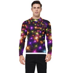 Star Colorful Christmas Abstract Men s Long Sleeve Rash Guard by Dutashop