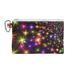 Star Colorful Christmas Abstract Canvas Cosmetic Bag (medium)