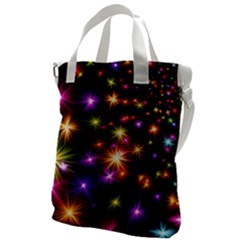 Star Colorful Christmas Abstract Canvas Messenger Bag by Dutashop