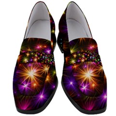 Star Colorful Christmas Abstract Women s Chunky Heel Loafers