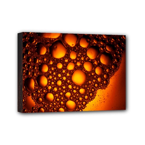 Bubbles Abstract Art Gold Golden Mini Canvas 7  X 5  (stretched)