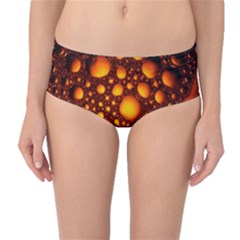 Bubbles Abstract Art Gold Golden Mid-waist Bikini Bottoms