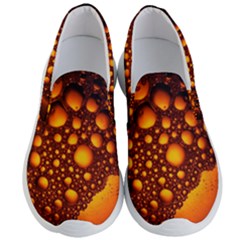 Bubbles Abstract Art Gold Golden Men s Lightweight Slip Ons by Dutashop