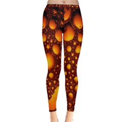 Bubbles Abstract Art Gold Golden Inside Out Leggings
