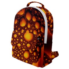 Bubbles Abstract Art Gold Golden Flap Pocket Backpack (small)