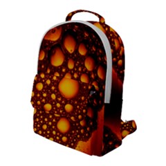 Bubbles Abstract Art Gold Golden Flap Pocket Backpack (large)