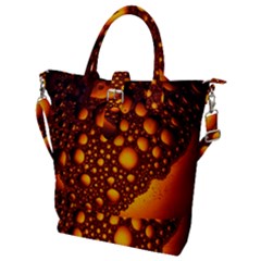 Bubbles Abstract Art Gold Golden Buckle Top Tote Bag