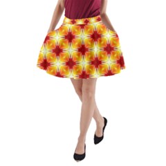 Background Boxes Seamless A-line Pocket Skirt