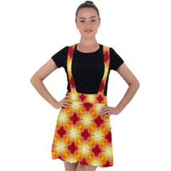 Background Boxes Seamless Velvet Suspender Skater Skirt by Dutashop