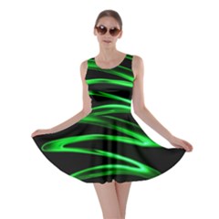 Green Light Painting Zig-zag Skater Dress by Dutashop