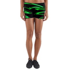 Green Light Painting Zig-zag Yoga Shorts