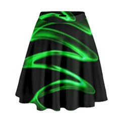 Green Light Painting Zig-zag High Waist Skirt