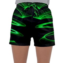 Green Light Painting Zig-zag Sleepwear Shorts