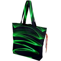 Green Light Painting Zig-zag Drawstring Tote Bag