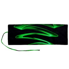 Green Light Painting Zig-zag Roll Up Canvas Pencil Holder (m)