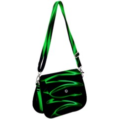 Green Light Painting Zig-zag Saddle Handbag