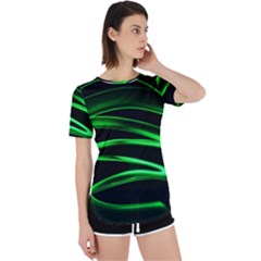 Green Light Painting Zig-zag Perpetual Short Sleeve T-shirt