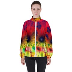 Illustrations Structure Lines Women s High Neck Windbreaker