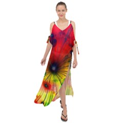 Illustrations Structure Lines Maxi Chiffon Cover Up Dress