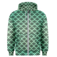 Pattern Texture Geometric Pattern Green Men s Zipper Hoodie by Dutashop