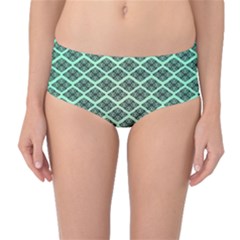 Pattern Texture Geometric Pattern Green Mid-waist Bikini Bottoms