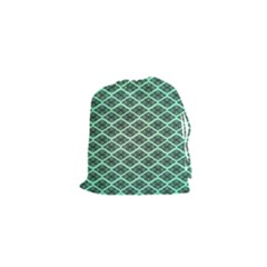 Pattern Texture Geometric Pattern Green Drawstring Pouch (xs)