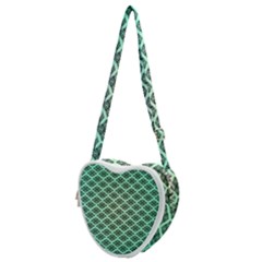 Pattern Texture Geometric Pattern Green Heart Shoulder Bag by Dutashop