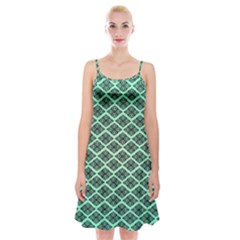 Pattern Texture Geometric Pattern Green Spaghetti Strap Velvet Dress