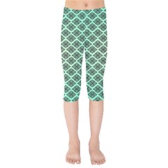 Pattern Texture Geometric Pattern Green Kids  Capri Leggings 