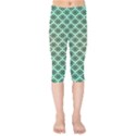 Pattern Texture Geometric Pattern Green Kids  Capri Leggings  View1