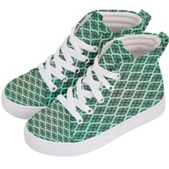 Pattern Texture Geometric Pattern Green Kids  Hi-top Skate Sneakers by Dutashop