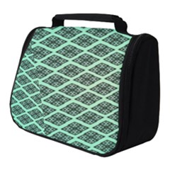 Pattern Texture Geometric Pattern Green Full Print Travel Pouch (small) by Dutashop