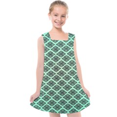 Pattern Texture Geometric Pattern Green Kids  Cross Back Dress