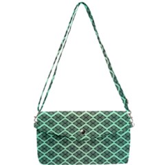 Pattern Texture Geometric Pattern Green Removable Strap Clutch Bag by Dutashop