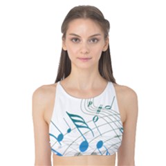 Music Notes Tank Bikini Top