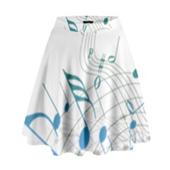 Music Notes High Waist Skirt