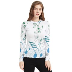 Music Notes Women s Long Sleeve Rash Guard by Dutashop