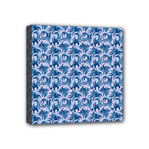 Blue Pattern Scrapbook Mini Canvas 4  X 4  (stretched)