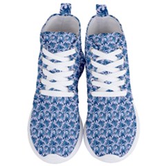 Blue Pattern Scrapbook Women s Lightweight High Top Sneakers