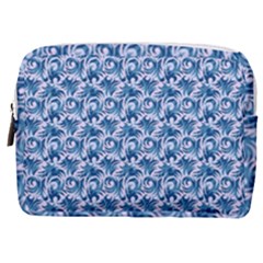 Blue Pattern Scrapbook Make Up Pouch (medium)