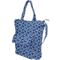 Blue Pattern Scrapbook Shoulder Tote Bag