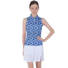 Blue Pattern Scrapbook Women s Sleeveless Polo Tee by Dutashop