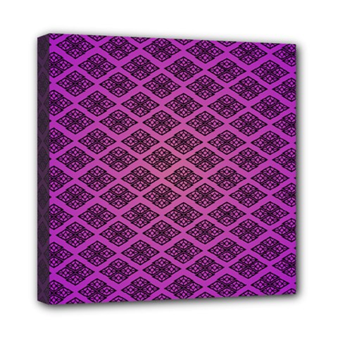 Pattern Texture Geometric Patterns Purple Mini Canvas 8  X 8  (stretched)