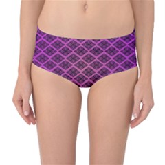 Pattern Texture Geometric Patterns Purple Mid-waist Bikini Bottoms