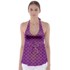 Pattern Texture Geometric Patterns Purple Babydoll Tankini Top