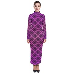 Pattern Texture Geometric Patterns Purple Turtleneck Maxi Dress