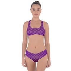 Pattern Texture Geometric Patterns Purple Criss Cross Bikini Set